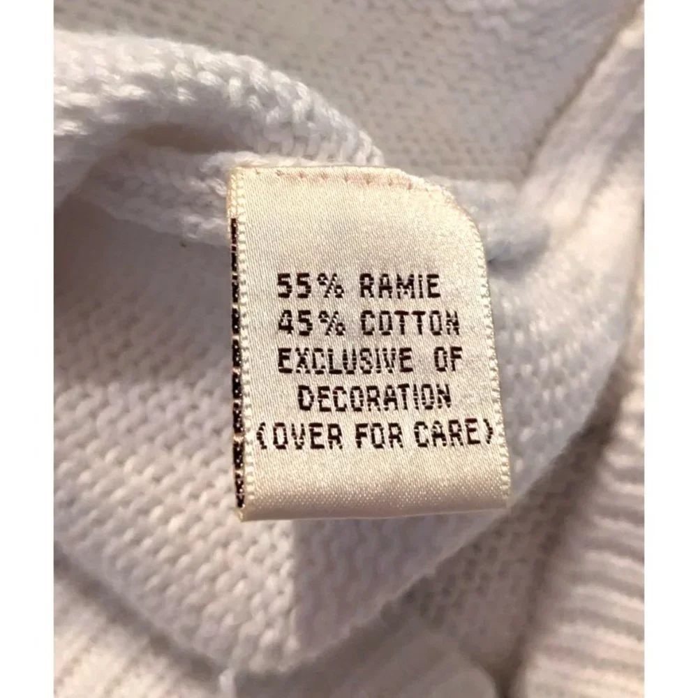 Vintage 90s SUSAN BRISTOL White Embroidered Cardigan Cottage Granny Size 2W/XL - Picture 4 of 6